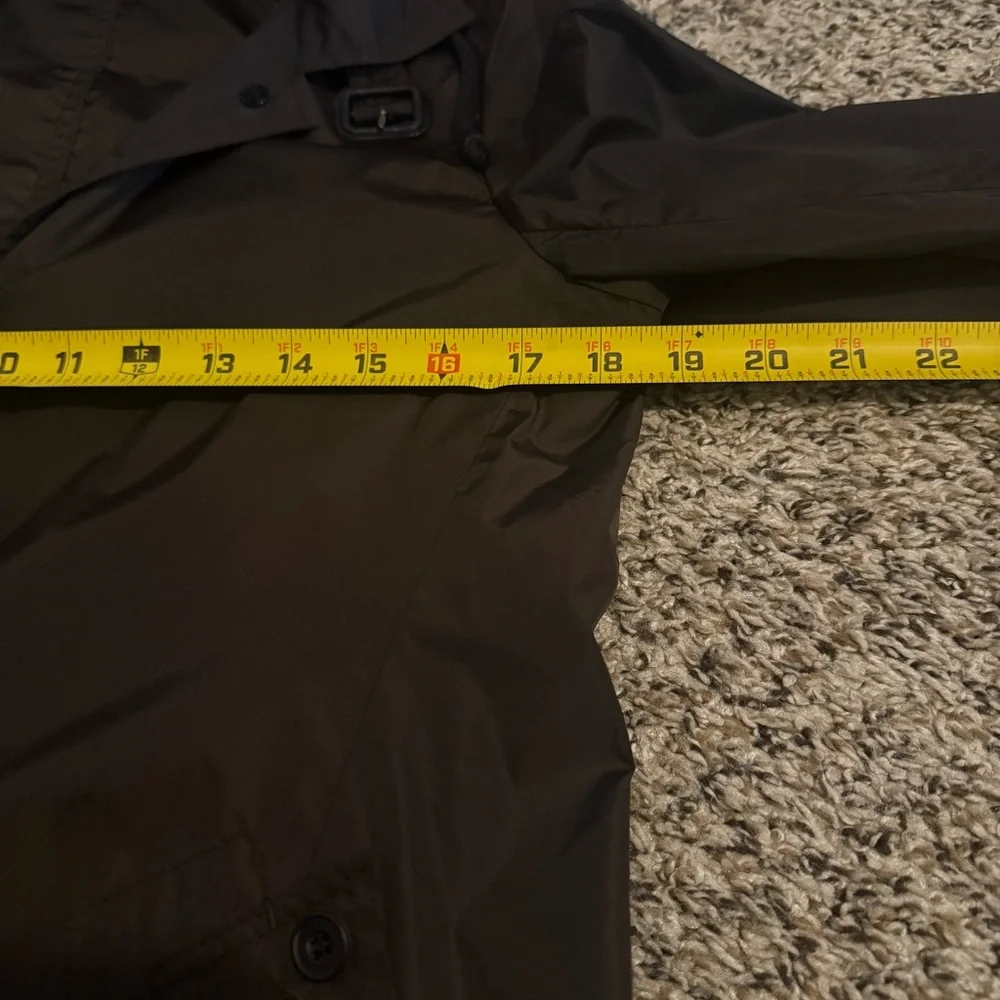 Aquascutum London Brown Long Packable Hooded Rain Coat Womens Size Small - Picture 8 of 15